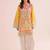 Yellow floral print linen co-ord set for women