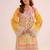 Yellow floral print linen co-ord set for women