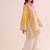 Yellow floral print linen co-ord set for women