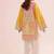 Yellow floral print linen co-ord set for women