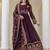 brown georgette embroidered anarkali gown with heavy designer embroidered dupatta 