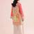 Pink floral print linen co-ord set for women