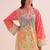 Pink floral print linen co-ord set for women