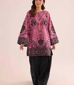 Pink floral print linen co-ord set for women