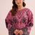 Pink floral print linen co-ord set for women