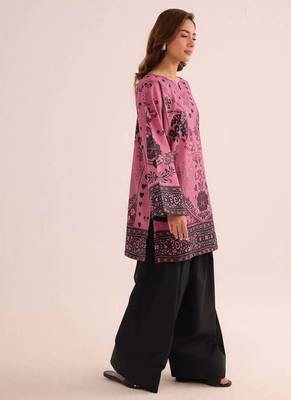 Pink floral print linen co-ord set for women 3