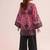 Pink floral print linen co-ord set for women