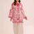 Pink floral print linen co-ord set for women