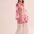 Pink floral print linen co-ord set for women