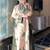 Green floral print crepe co-ord set for women