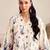 Off white floral print crepe co-ord set for women