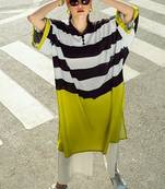 Black stripes print linen co-ord set for women
