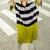 Black stripes print linen co-ord set for women