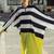 Black stripes print linen co-ord set for women