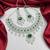 emerald green cz necklace set  silver tone indian bridal jewellery