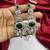 emerald green cz necklace set  silver tone indian bridal jewellery