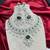 emerald green cz necklace set  silver tone indian bridal jewellery