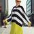 Black stripes print linen co-ord set for women