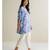Blue floral print crepe co-ord set for women