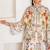 Off-white floral print crepe maxi western dress for women