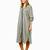 Green stripes print linen maxi western dress for women