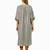 Green stripes print linen maxi western dress for women