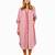 Pink stripes print linen maxi western dress for women