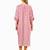 Pink stripes print linen maxi western dress for women