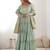  solid roman silk blend chanderi flared anarkali pant and dupatta set