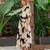 Black floral print crepe maxi western dress for women