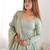  solid roman silk blend chanderi flared anarkali pant and dupatta set