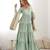  solid roman silk blend chanderi flared anarkali pant and dupatta set