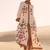 Cream floral print linen maxi western dress for women