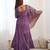  solid roman silk blend chanderi flared anarkali pant and dupatta set