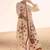 Cream floral print linen maxi western dress for women