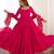  solid roman silk blend chanderi flared anarkali pant and dupatta set