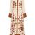 Cream floral print linen maxi western dress for women