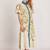 Off-white floral print linen maxi western dress for women