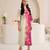 Pink floral print crepe maxi western dress for women
