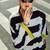 Black stripes print crepe maxi western dress for women