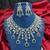 emerald green ad bridal necklace set  silver chandelier earrings