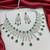 emerald green ad bridal necklace set  silver chandelier earrings