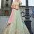 Women's Sage Green Embroidered Georgette Lehenga Choli with Blush Pink Dupatta for Wedding & Festive Wear