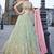 Women's Sage Green Embroidered Georgette Lehenga Choli with Blush Pink Dupatta for Wedding & Festive Wear