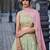 Women's Sage Green Embroidered Georgette Lehenga Choli with Blush Pink Dupatta for Wedding & Festive Wear