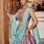 Women's Lavender Embroidered Georgette Lehenga Choli with Aqua Blue Dupatta
