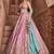 Women's Dusty Pink Embroidered Georgette Lehenga Choli with Aqua Blue Dupatta