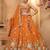 Women's Rust Orange Embroidered Georgette Lehenga Choli with Matching Dupatta