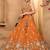Women's Rust Orange Embroidered Georgette Lehenga Choli with Matching Dupatta