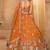 Women's Rust Orange Embroidered Georgette Lehenga Choli with Matching Dupatta